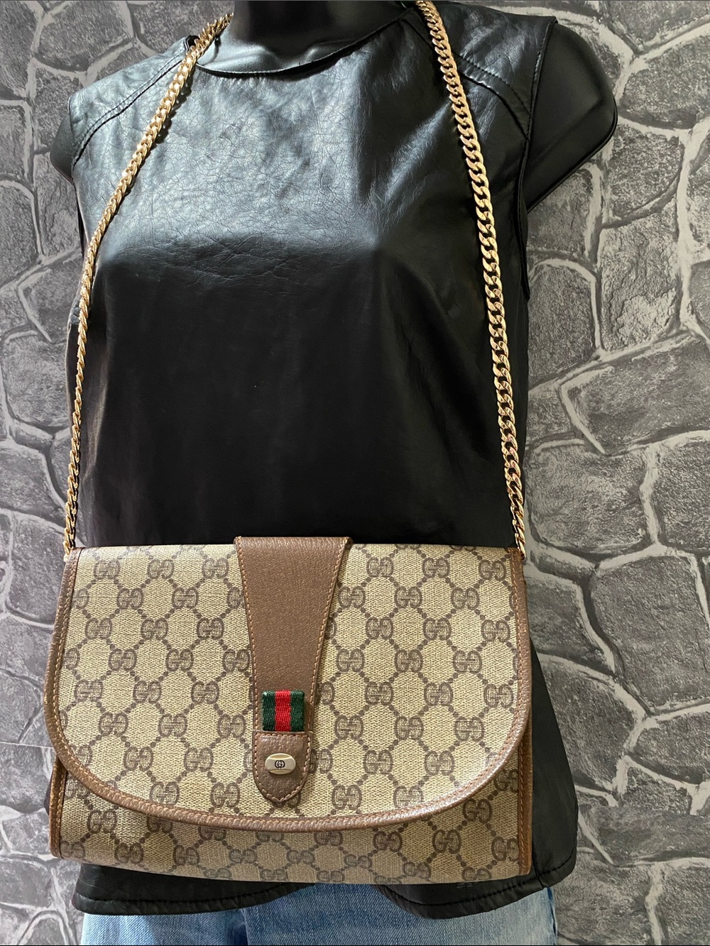 Authentic Rare Gucci Ophidia Sherry Line GG Supreme Bag